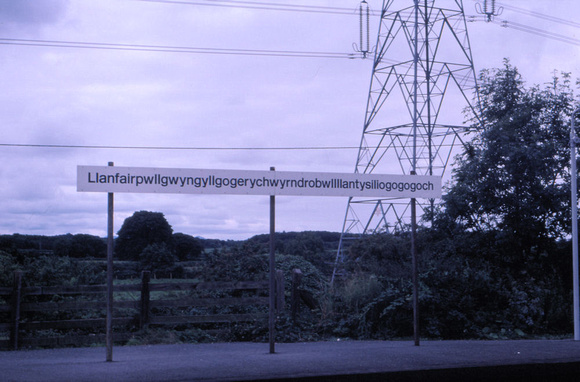 Llanfair PG stationboard 1978